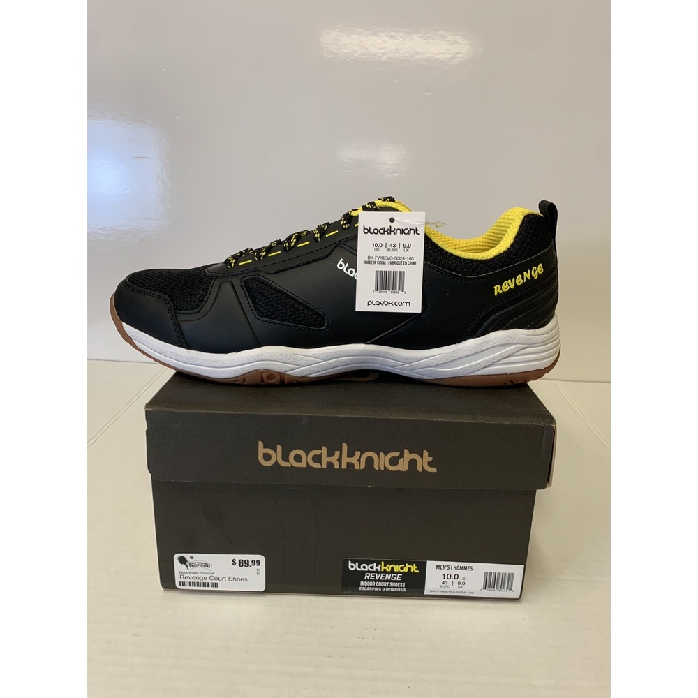 Black Knight Revenge Tennis/Pickleball Shoes Men's Size 10 Black Yellow NEW